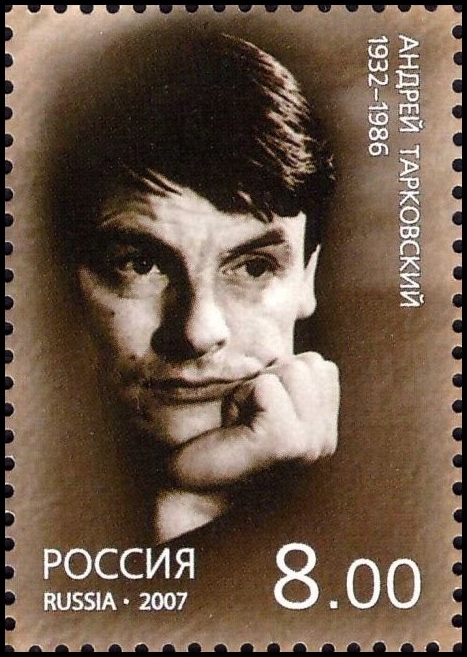 Afbeelding van Andrej Tarkovski op een Russische postzegel