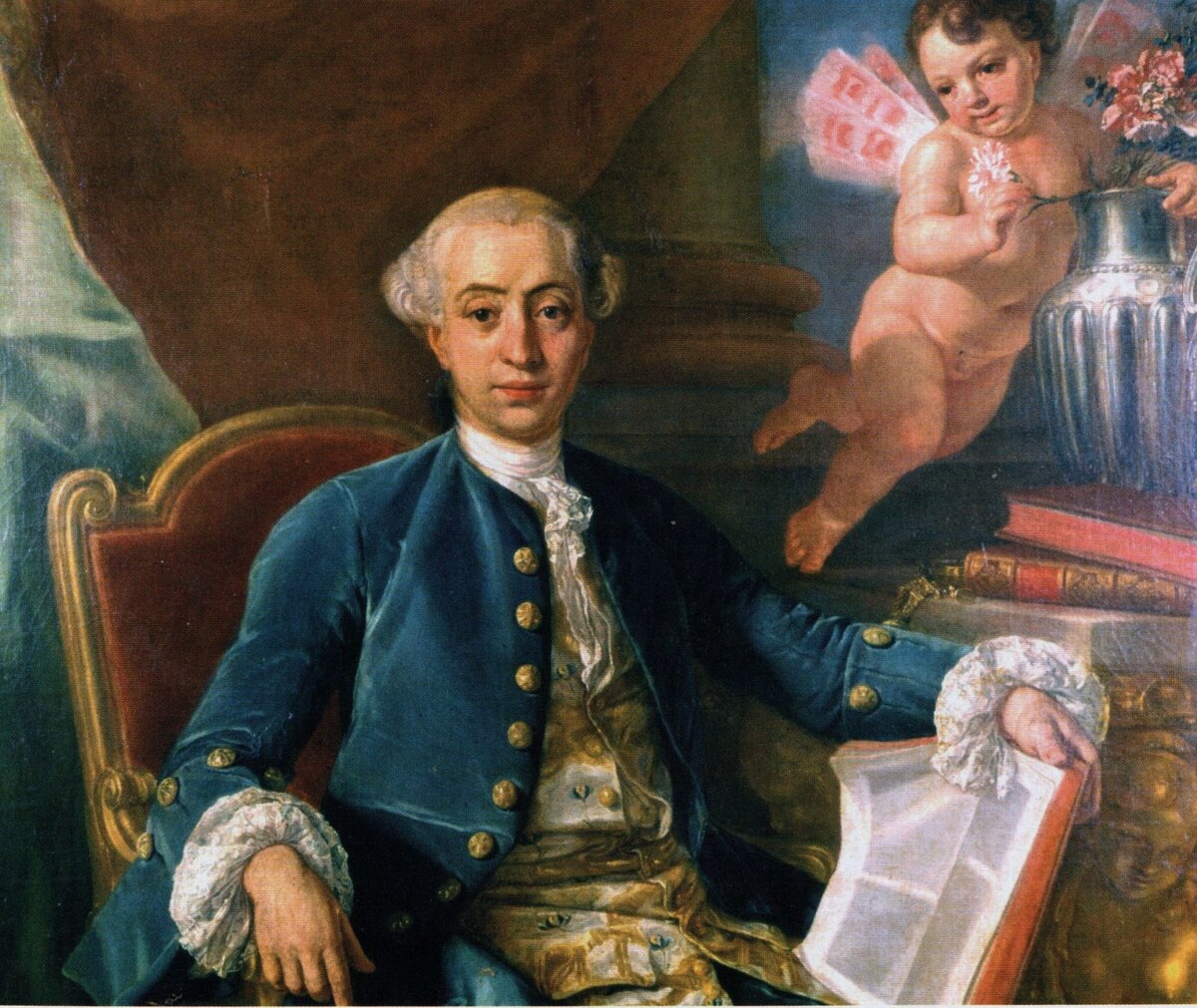 Portret van Giacomo Casanova door Francesco Narici uit 1760