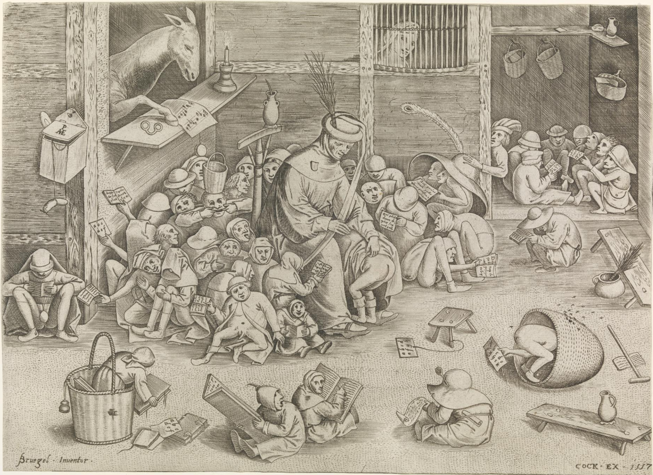 domheid dom de ezel op school Pieter Bruegel de Oude