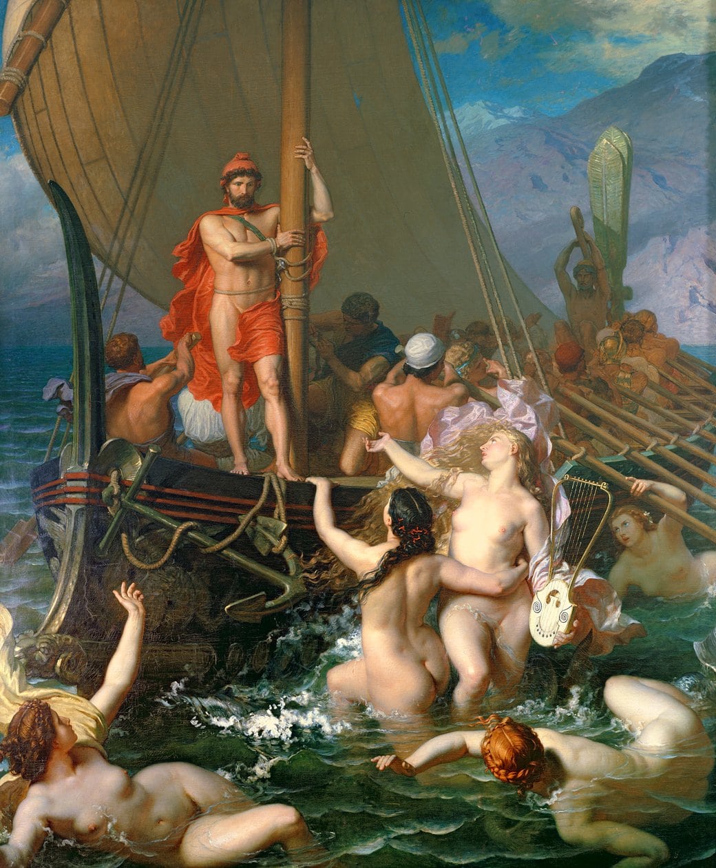 ‘Odysseus en de Sirenen’, olieverfschilderij van Léon Belly uit 1867 Odyssee
