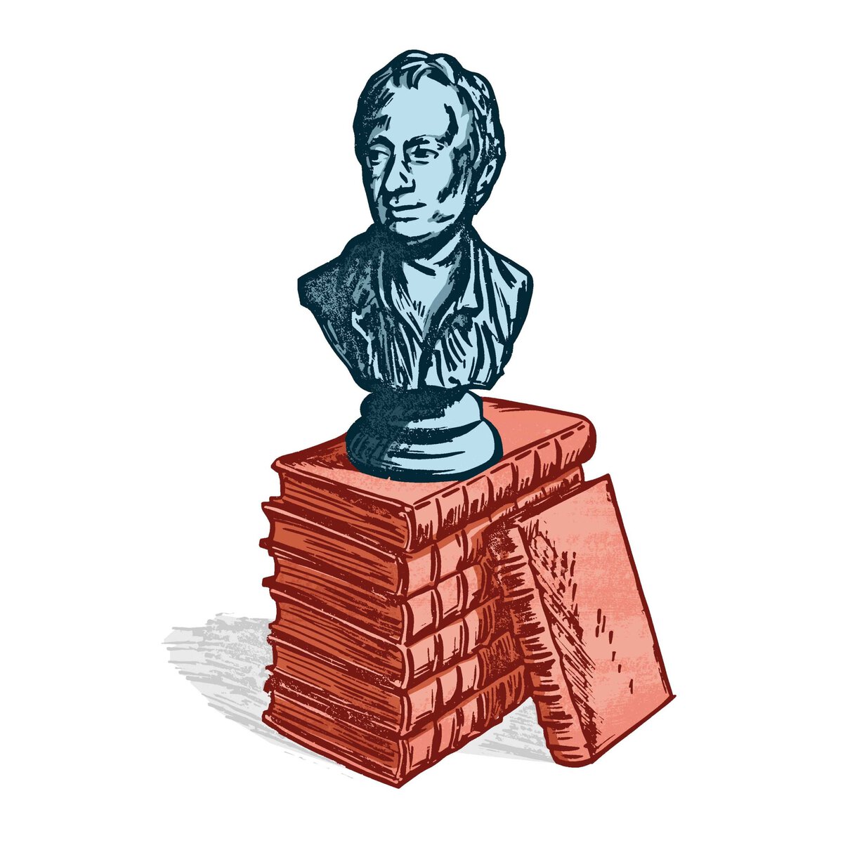 Denis Diderot filosoof boeken buste Moker Ontwerp