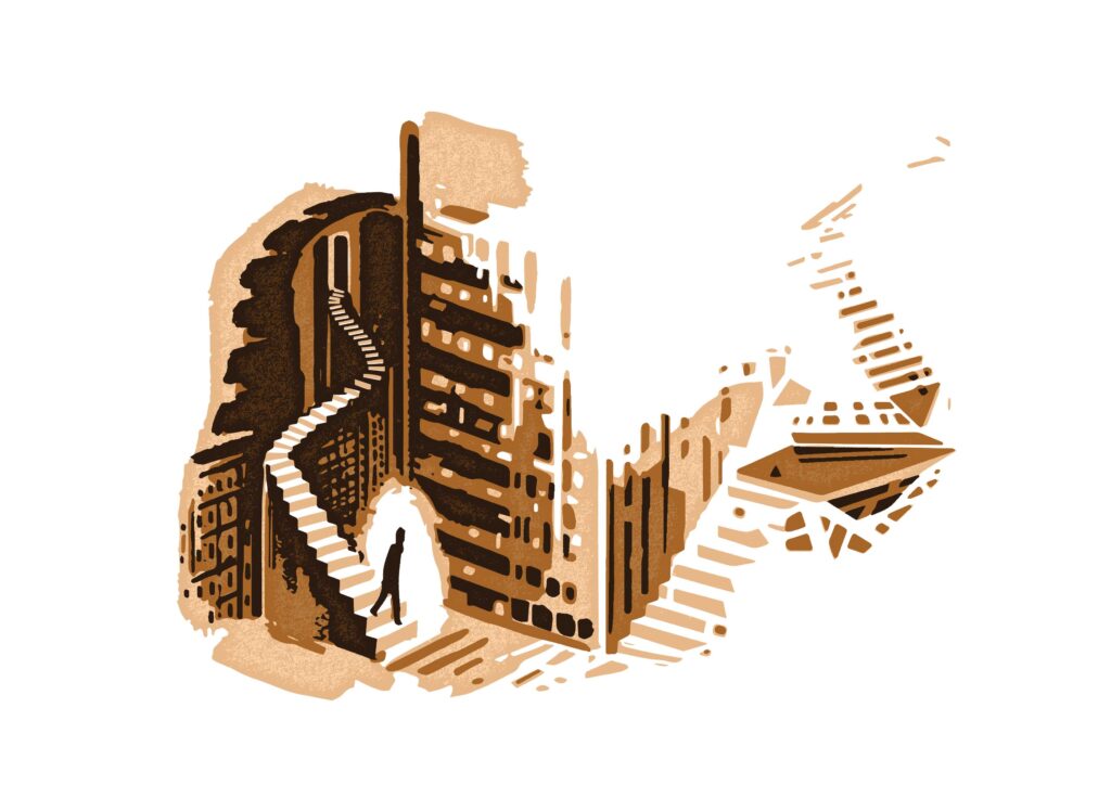 Illustratie Franz Kafka in de stad