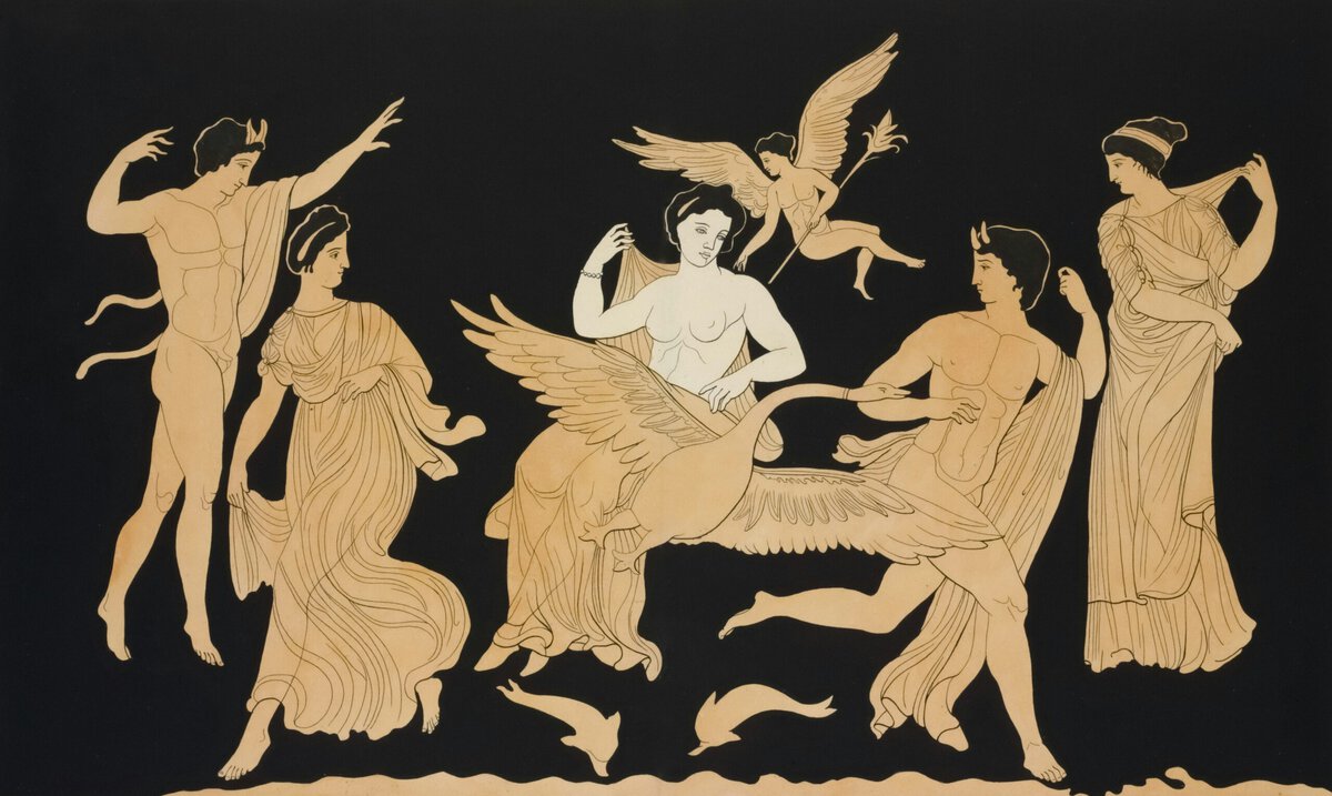 Oud-Griekse afbeelding van soorten liefde Afrodite Ero