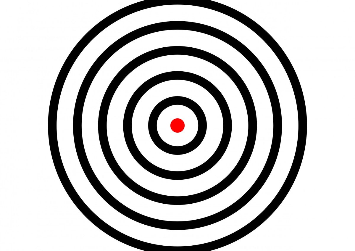 het midden middelpunt bullseye