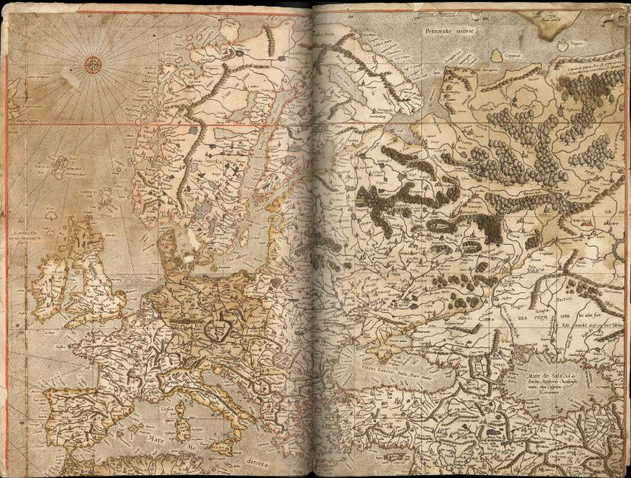 kaart van Europa van Gerard Mercator uit 1554