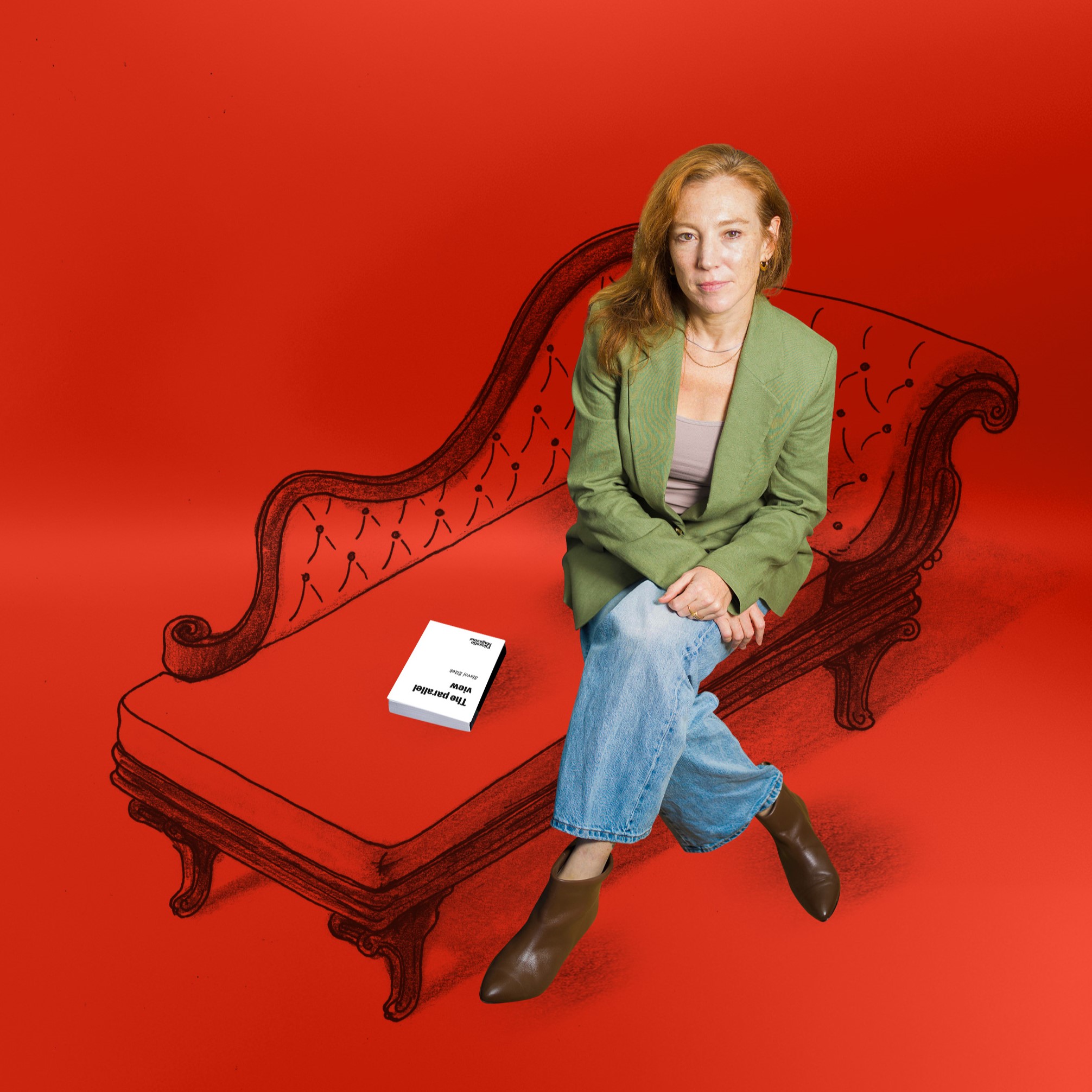 Marte Kaan met boek van Slavoj Zizek The parallel view