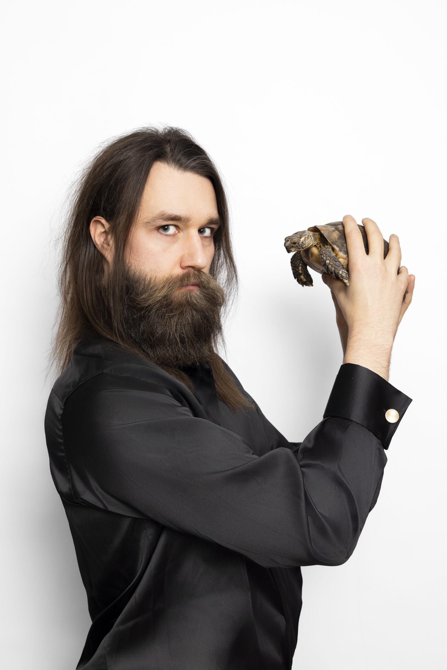 filosoof Simon Gusman met zijn schildpad King mens en dier