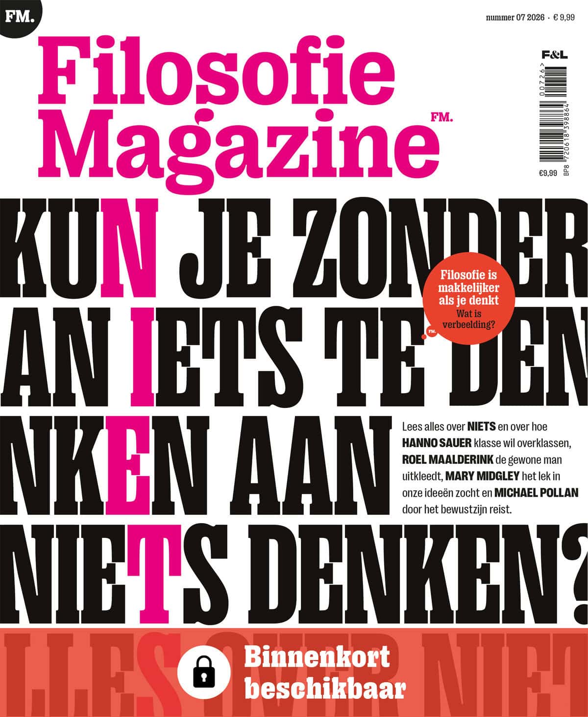 Filosofie Magazine 7 2026 Kun je zonder iets te denken aan niets denken