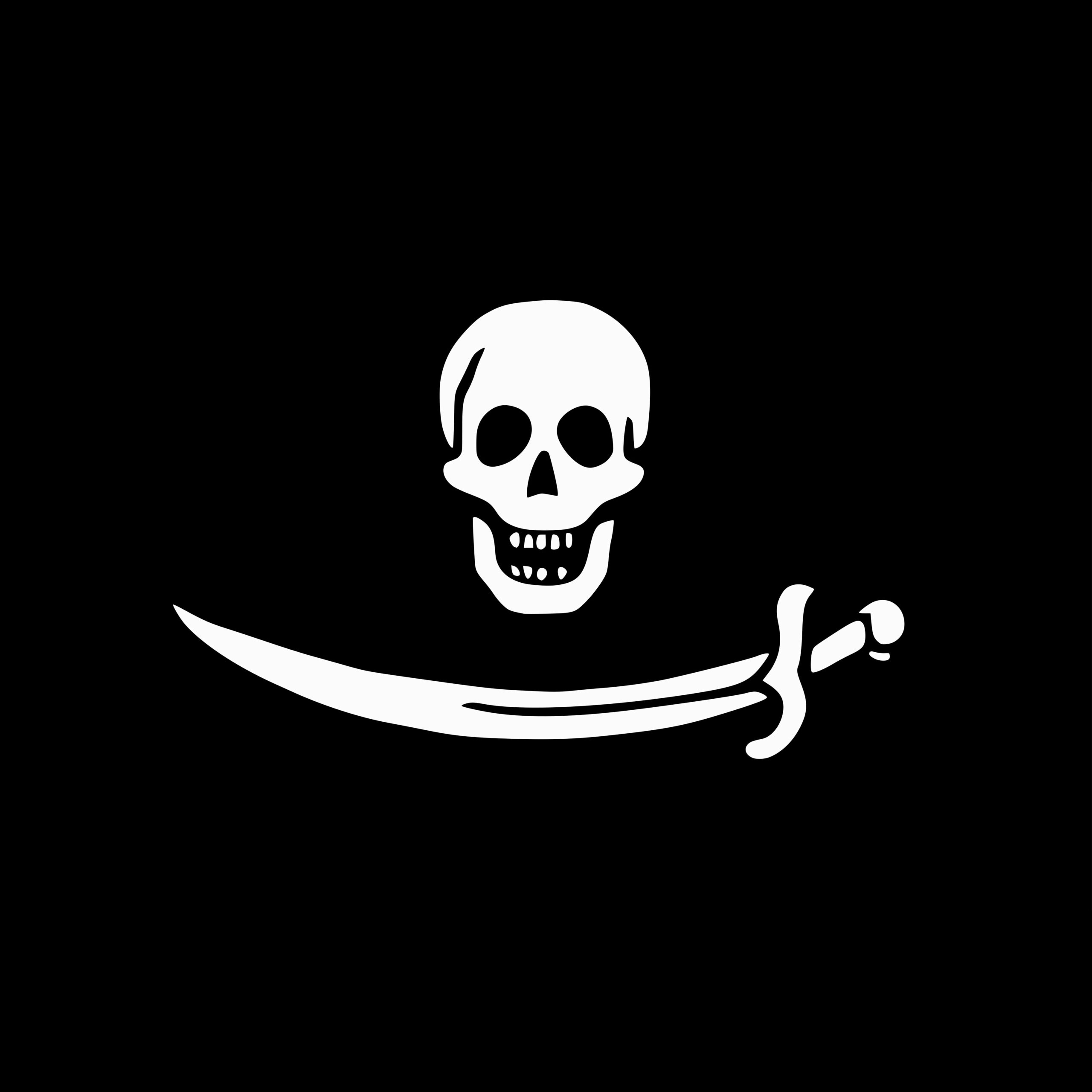piraten vlag met doodshoofd en zwaard