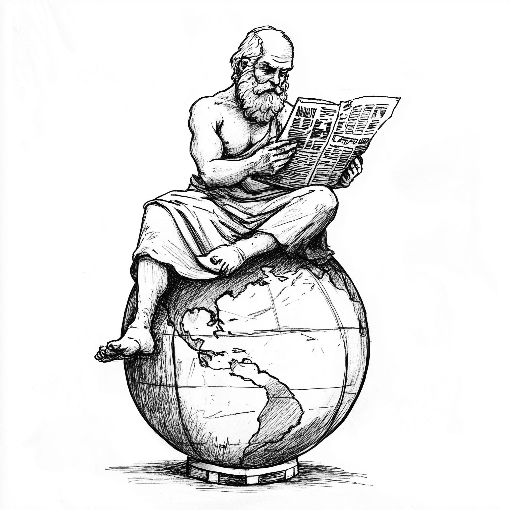 Denken over de grens krant Socrates wereld wereldbol