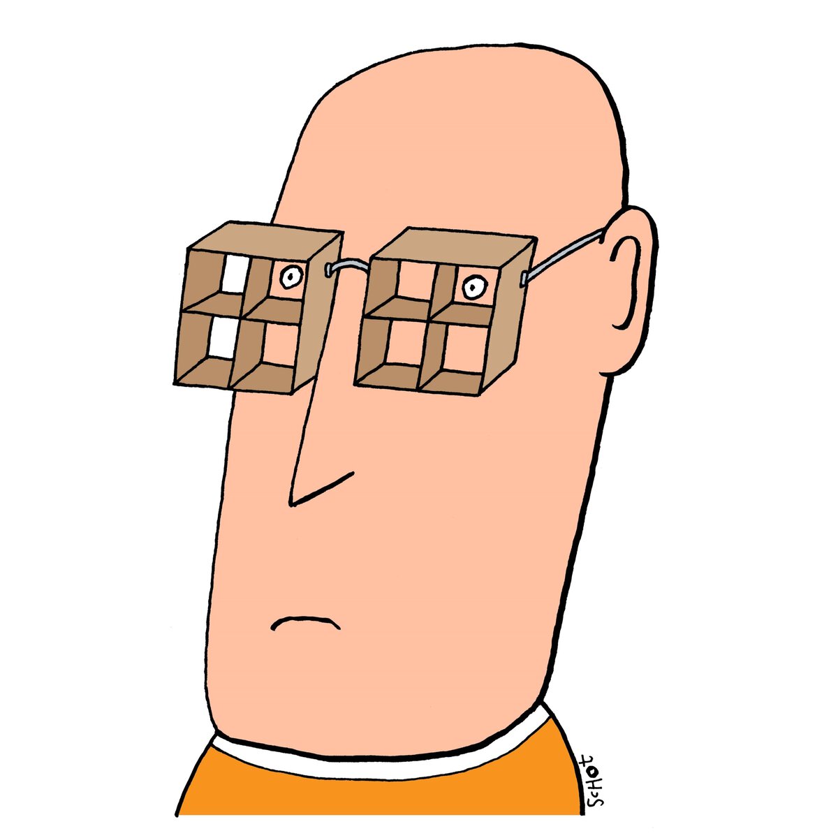 illustratie gezicht met hokjes voor de ogen profileren