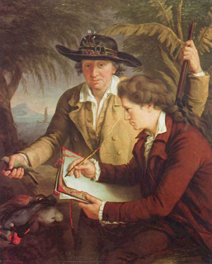 Portret van Johann Reinhold Forster en zijn zoon George Forster door John Francis Rigaud uit ca. 1780