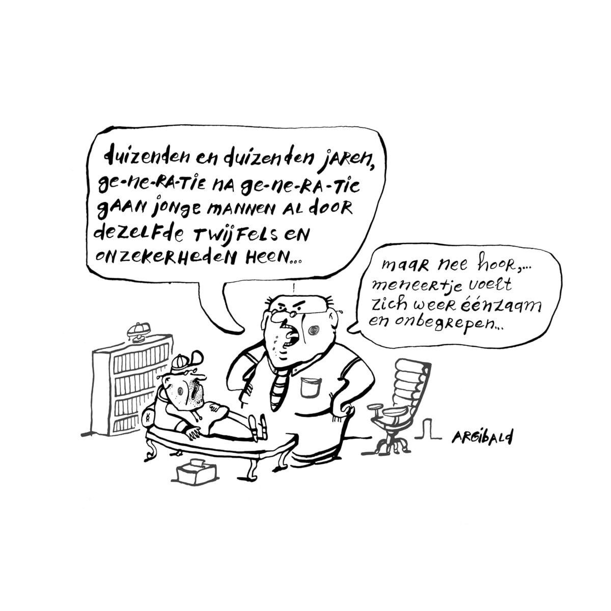twijfels cartoon van Argibald